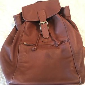 Coach tan leather back pack GUC